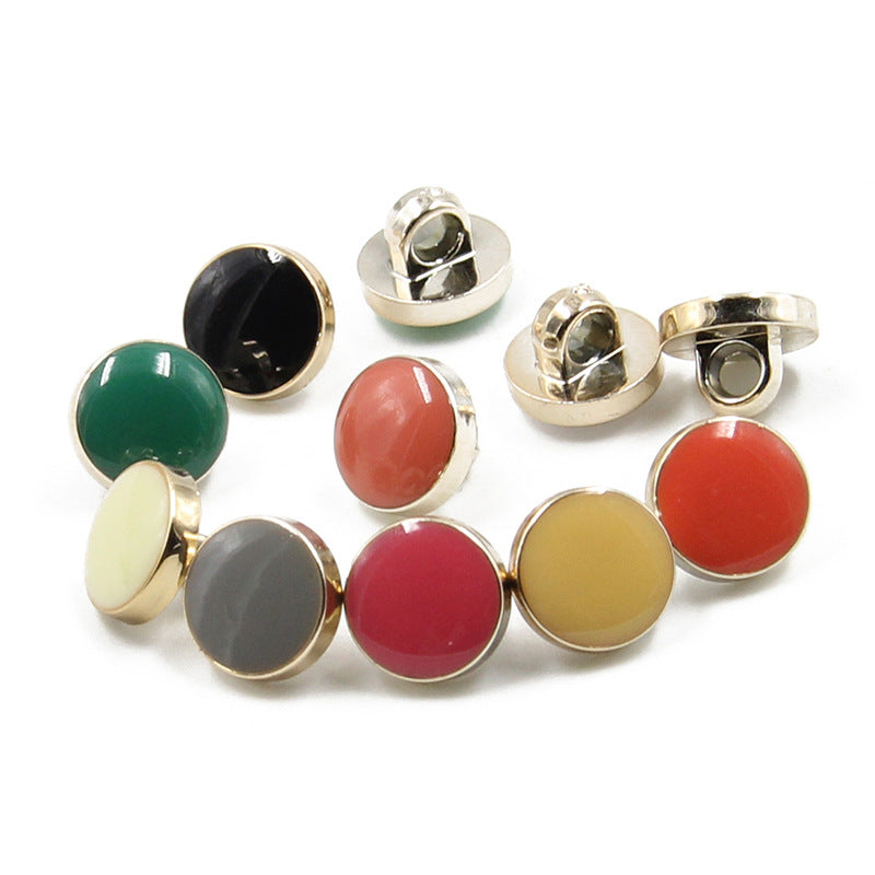 10mm Polka Dot Multicolored Epoxy Resin Shank Buttons 70 Pack - Lots of Buttons