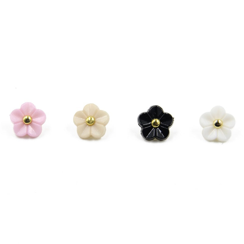 11mm Flower Resin Shank Shirt Decorative Buttons 80 Pack - Lots of Buttons