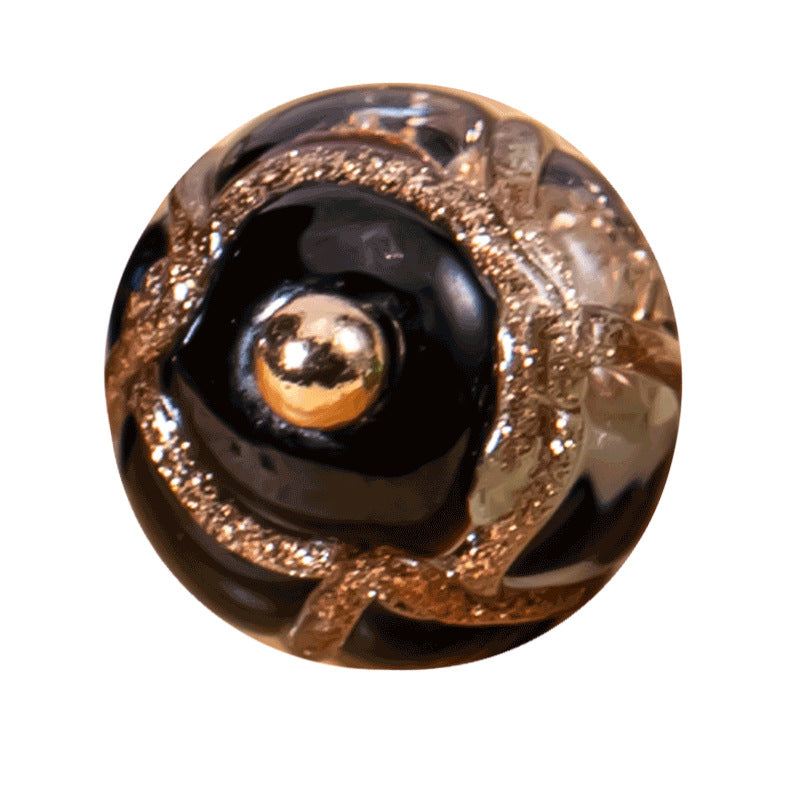 Golden Shank Incense Ash Glazed Bead Chinese Cheongsam Button 12pcs - Lots of Buttons