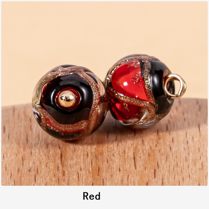 Golden Shank Incense Ash Glazed Bead Chinese Cheongsam Button 12pcs - Lots of Buttons