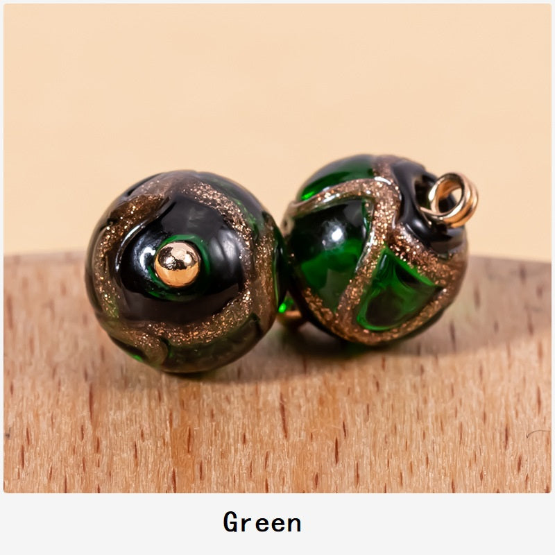 Golden Shank Incense Ash Glazed Bead Chinese Cheongsam Button 12pcs - Lots of Buttons