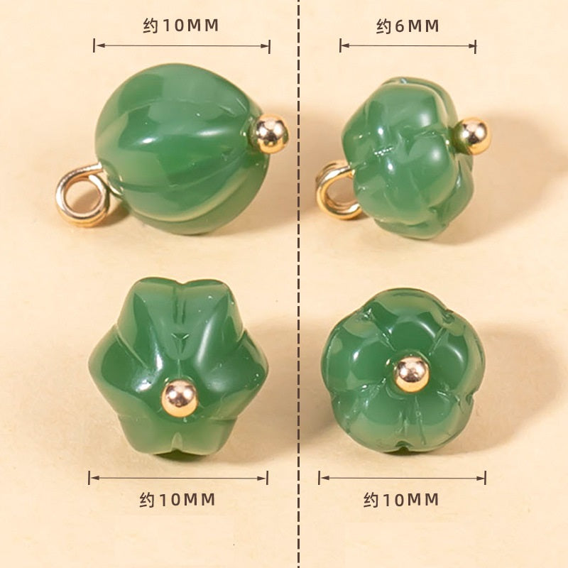 Chinese Colored Glaze Pumpkin-Shaped Cheongsam Button 48 Pack - Lots of Buttons