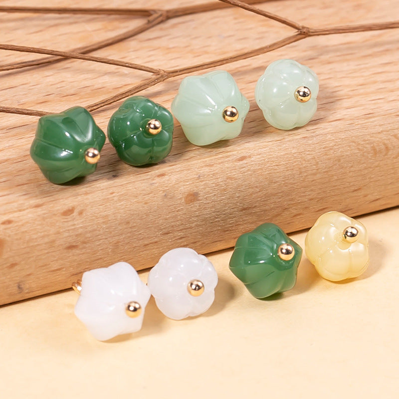 Chinese Colored Glaze Pumpkin-Shaped Cheongsam Button 48 Pack - Lots of Buttons