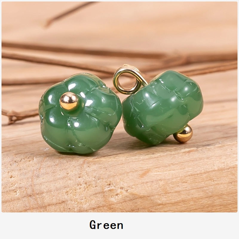 Chinese Colored Glaze Pumpkin-Shaped Cheongsam Button 48 Pack - Lots of Buttons