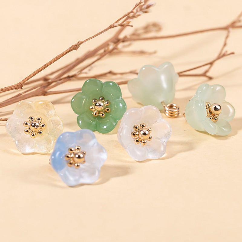 Chinese Colored Glaze Lily of the Valley Button 49 Pack - Lots of Buttons