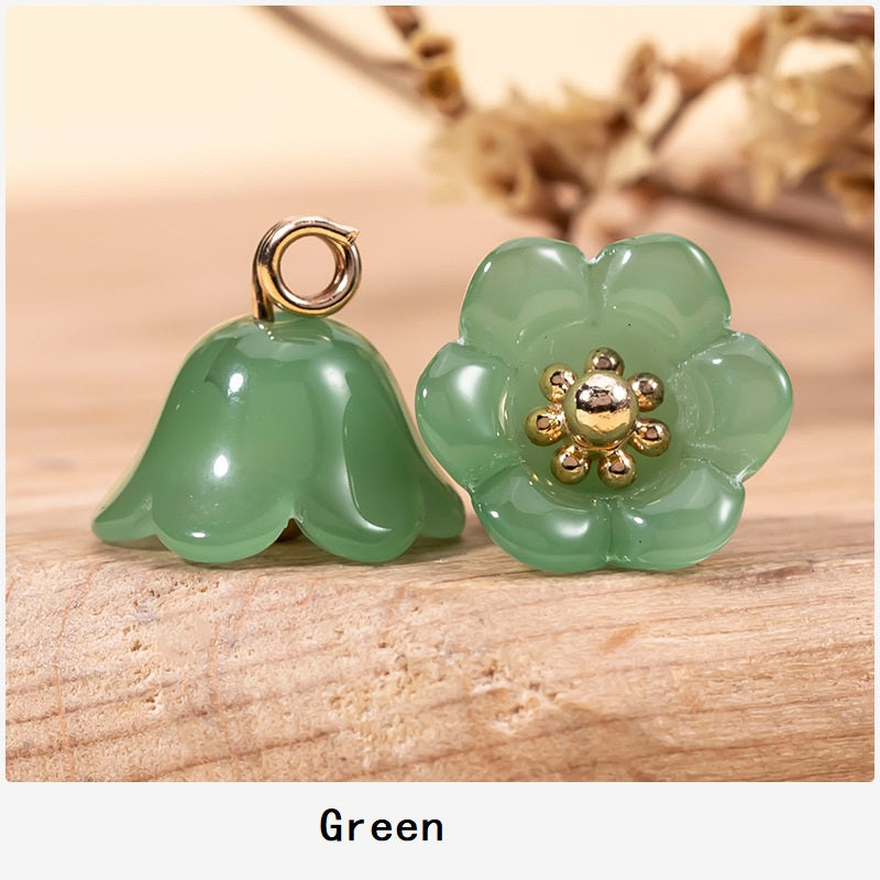 Chinese Colored Glaze Lily of the Valley Button 49 Pack - Lots of Buttons