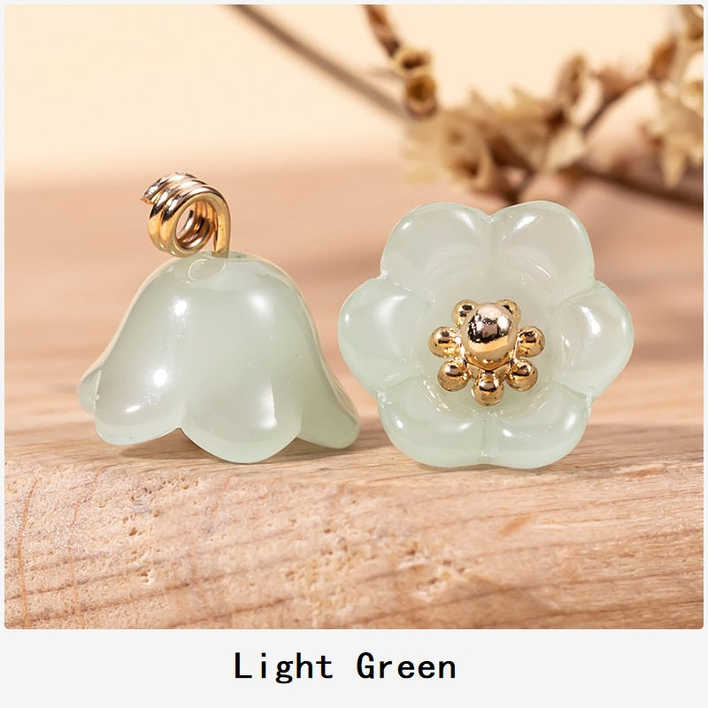 Chinese Colored Glaze Lily of the Valley Button 49 Pack - Lots of Buttons