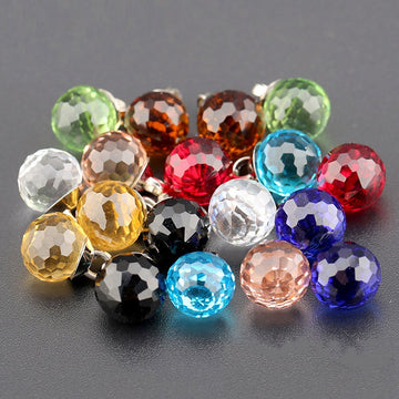 10mm Candy-Colored Glass Spherical Buttons 10pcs - Lots of Buttons