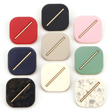 Square Metal Resin Buttons for Women's Coats 45 Pack(9 Colors) - Lots of Buttons