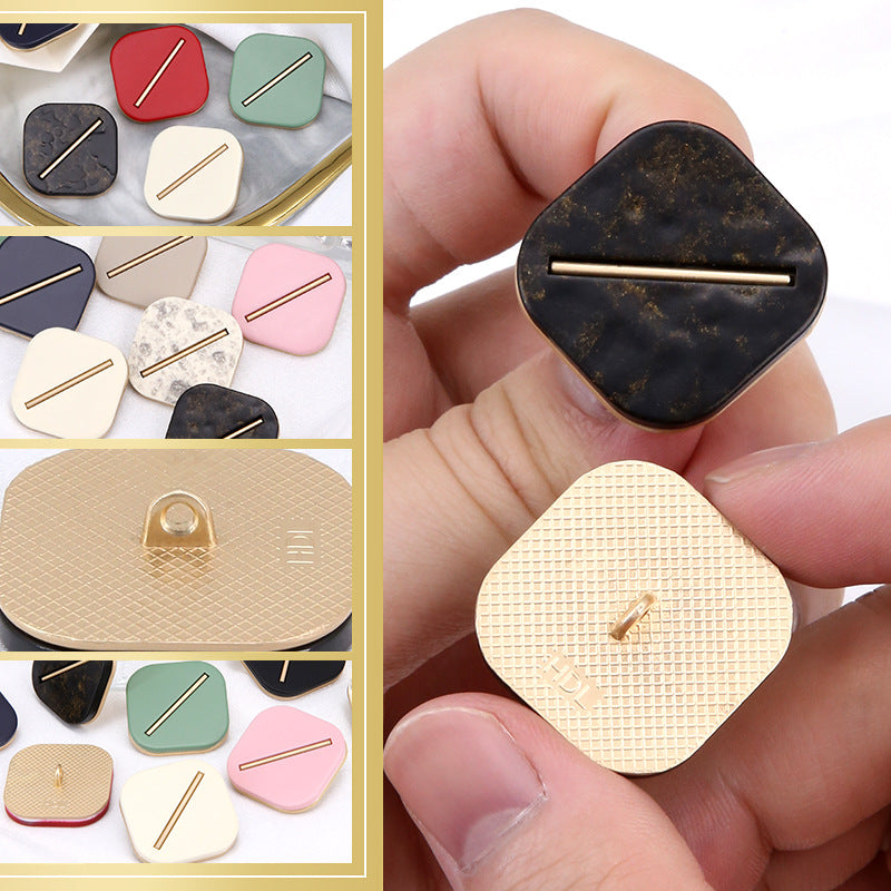 Square Metal Resin Buttons for Women's Coats 45 Pack(9 Colors) - Lots of Buttons