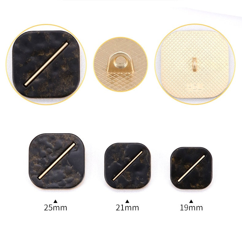 Square Metal Resin Buttons for Women's Coats 45 Pack(9 Colors) - Lots of Buttons