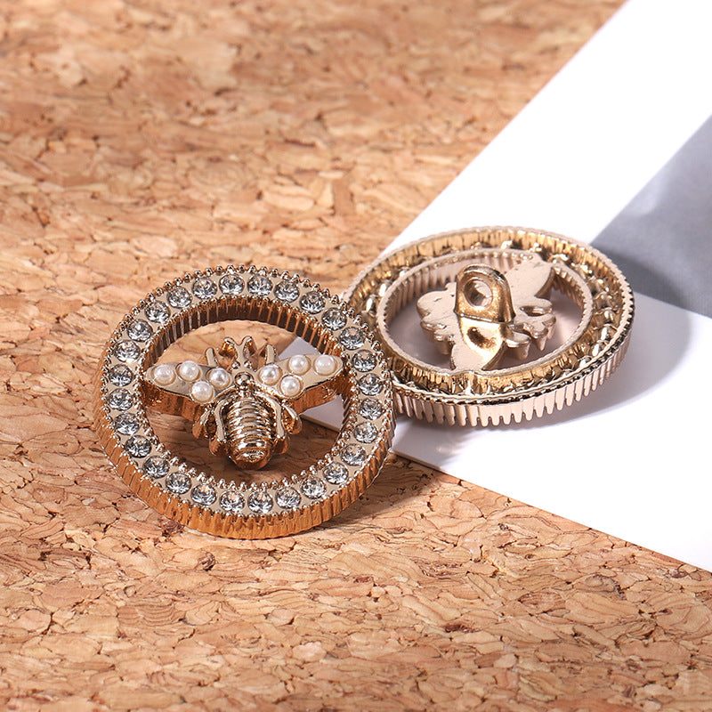 18-23mm Metalen Bij Rhinestone Knopen 10st