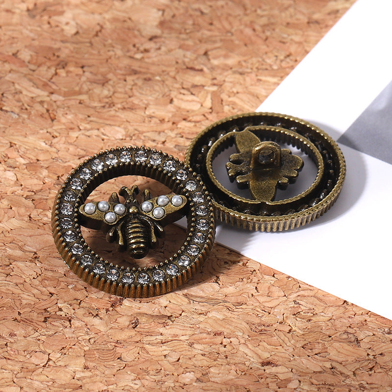 18-23mm Metalen Bij Rhinestone Knopen 10st