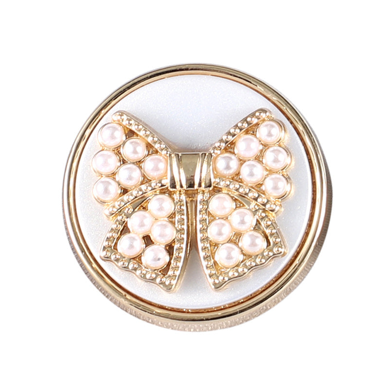 18-25mm Pearl Bowknot Metal Shank Buttons 10pcs - Lots of Buttons