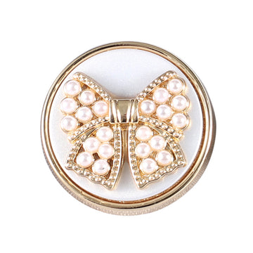 18-25mm Pearl Bowknot Metal Shank Buttons 10pcs - Lots of Buttons