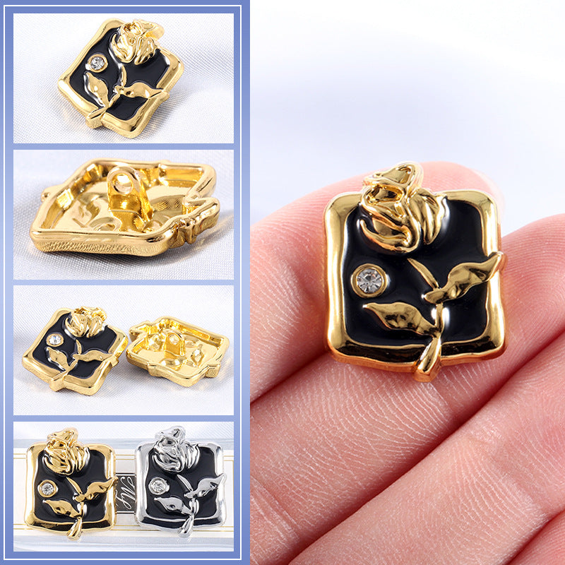 18-23mm Vintage Gold Silver Rose Metal Rhinestone Buttons 20 Pack(2 Sizes)