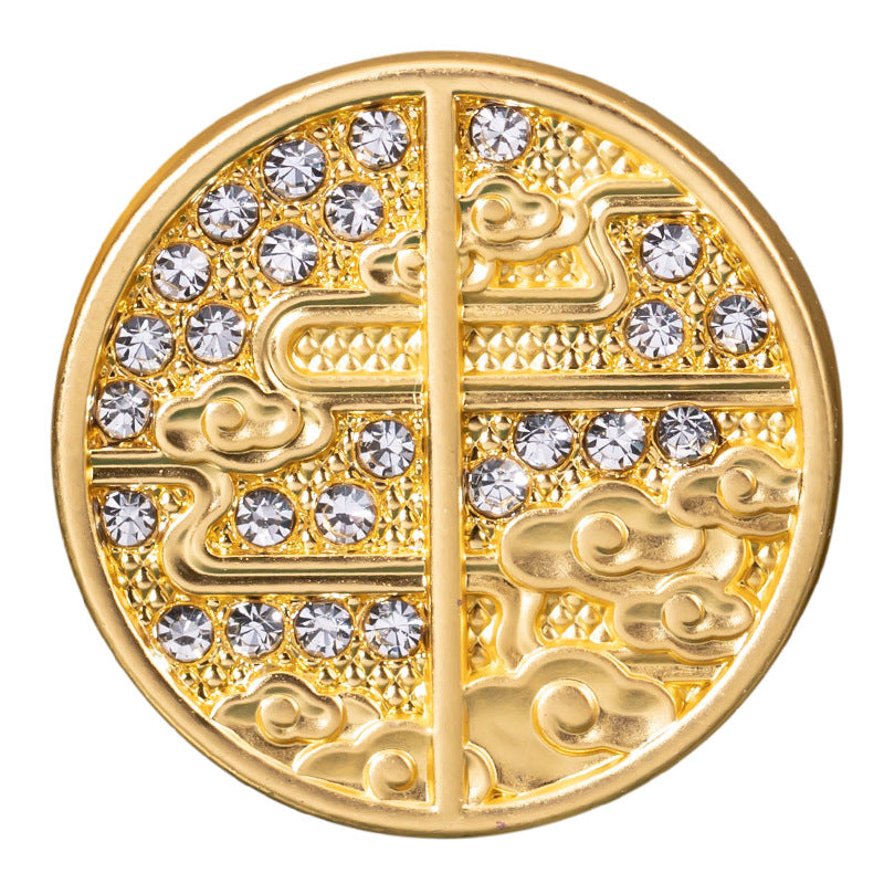 15-23mm Chinese Auspicious Cloud Rhinestone Metal Buttons 20pcs - Lots of Buttons