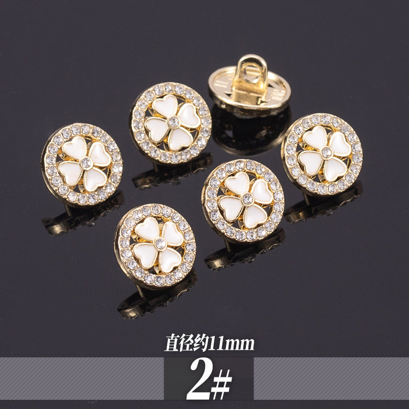 11-13mm Golden Metal Rhinestone Shirt Buttons 70 Pack - Lots of Buttons