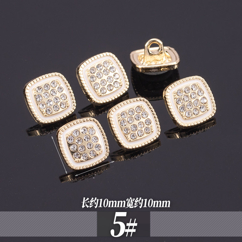 11-13mm Golden Metal Rhinestone Shirt Buttons 70 Pack - Lots of Buttons