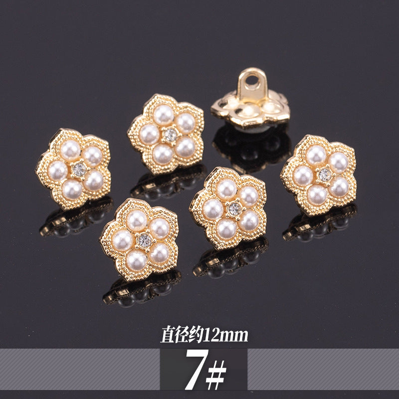 11-13mm Golden Metal Rhinestone Shirt Buttons 70 Pack - Lots of Buttons