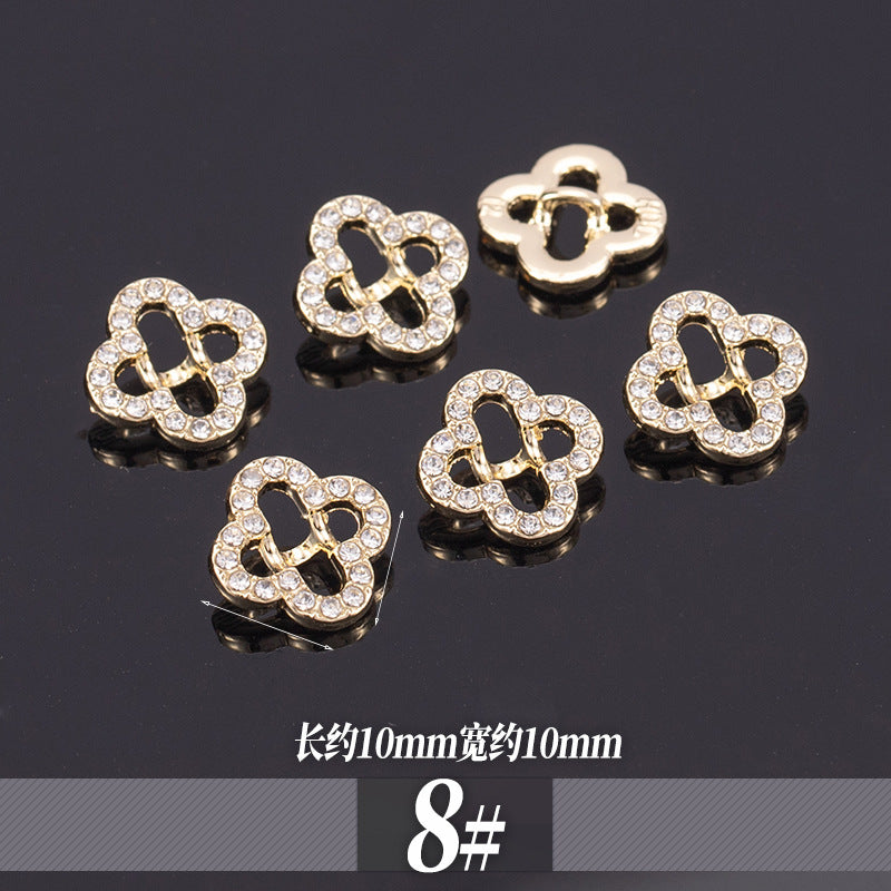 11-13mm Golden Metal Rhinestone Shirt Buttons 70 Pack - Lots of Buttons