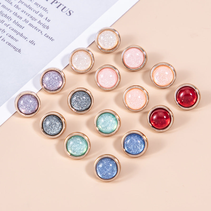 16L Starlight Colored Resin Metal Shirt Buttons 40 Pack (8 Colors) - Lots of Buttons