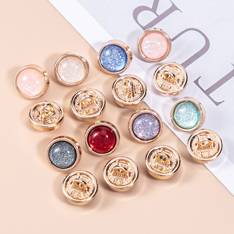 16L Starlight Colored Resin Metal Shirt Buttons 40 Pack (8 Colors) - Lots of Buttons