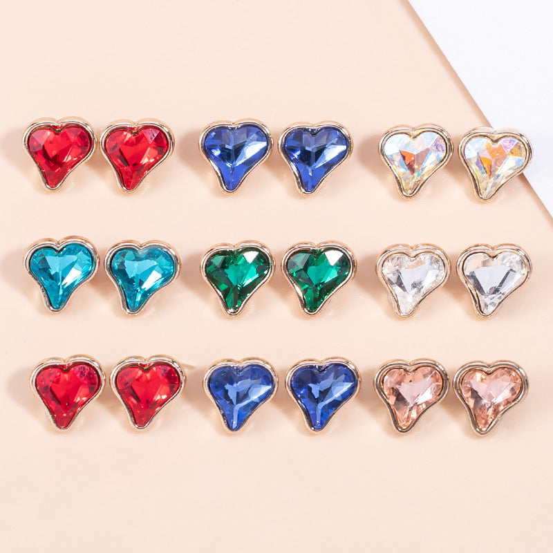 16L Heart-Shaped Crystal Metal Buttons for Women's Shirts 12pcs - Lots of Buttons
