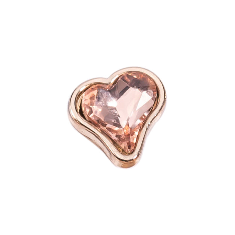 16L Heart-Shaped Crystal Metal Buttons for Women's Shirts 12pcs - Lots of Buttons