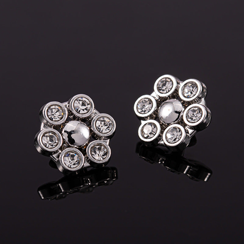 11-12mm Silver Metal Rhinestone Shirt Buttons 85 Pack(17 Styles) - Lots of Buttons