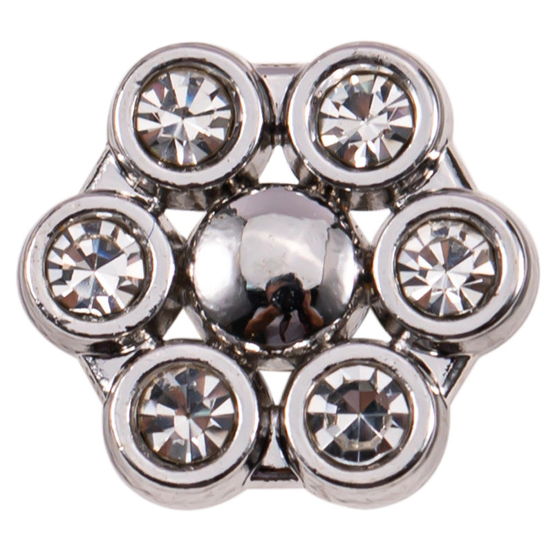11-12mm Silver Metal Rhinestone Shirt Buttons 85 Pack(17 Styles) - Lots of Buttons