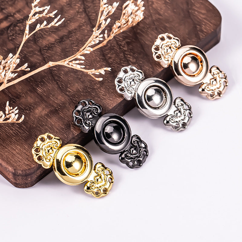 Traditional Chinese Metal Clasp Button Fastener for Hanfu Cheongsam 20 Pack - Lots of Buttons