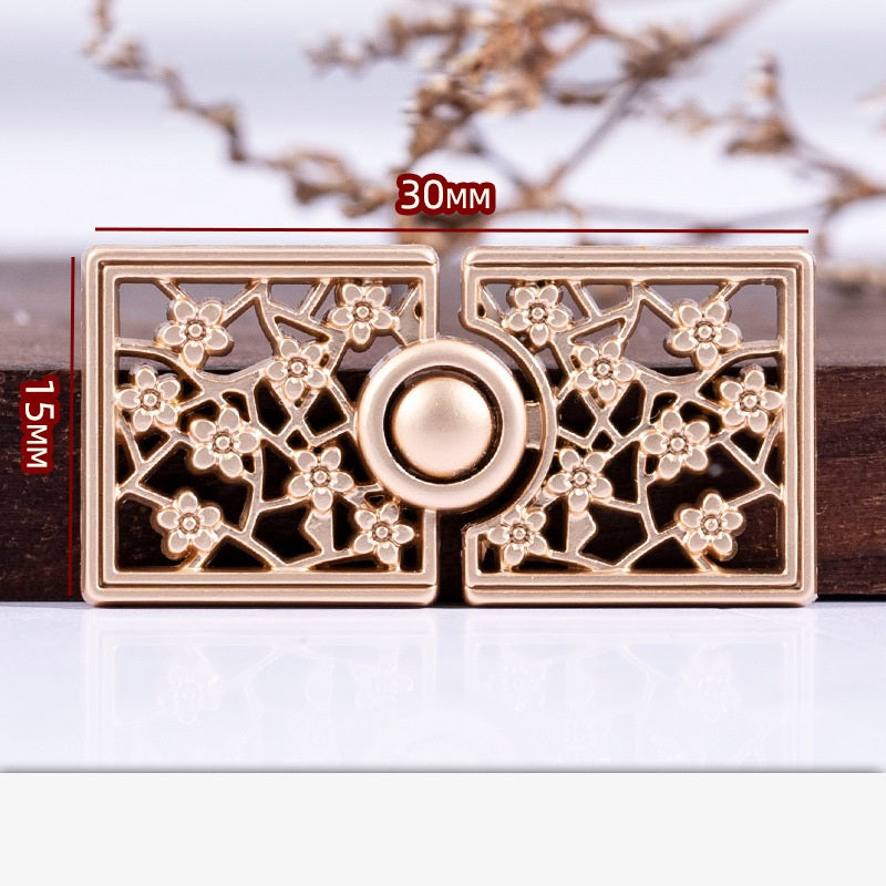 Chinese Plum Blossom Metal Buckle Buttons Brooch 10pcs - Lots of Buttons