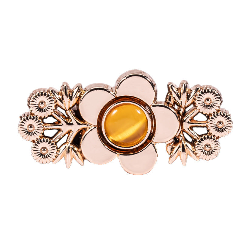 Chinese Cat's Eye Stone Branch Flower Hanfu Metal Lock Button 8 Pack - Lots of Buttons