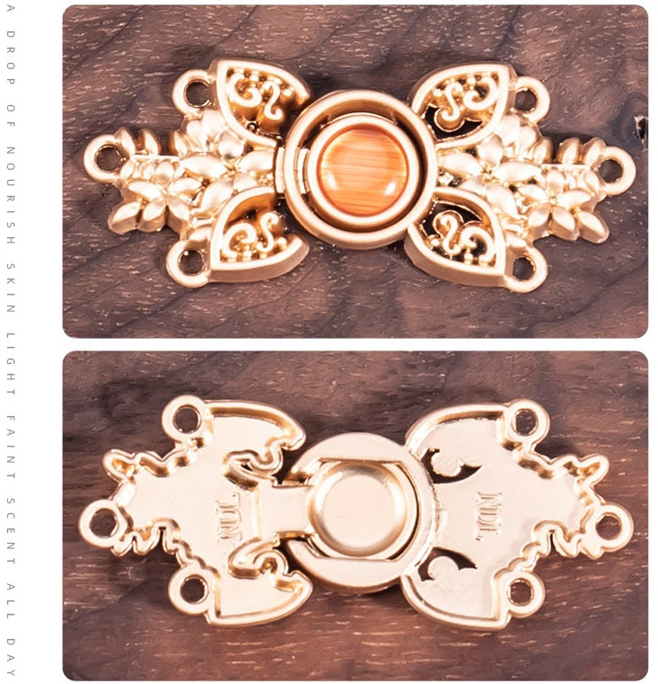 Chinese Cat's Eye Stone Metal Buckle for Hanfu Cheongsam 8 Color Pack - Lots of Buttons