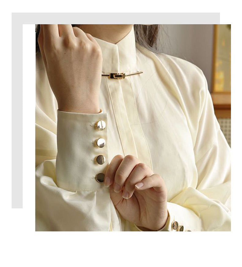 Chinese Style Hand-Sewn Hanfu Standing Collar Metal Lock Pair Buckle 10pcs - Lots of Buttons