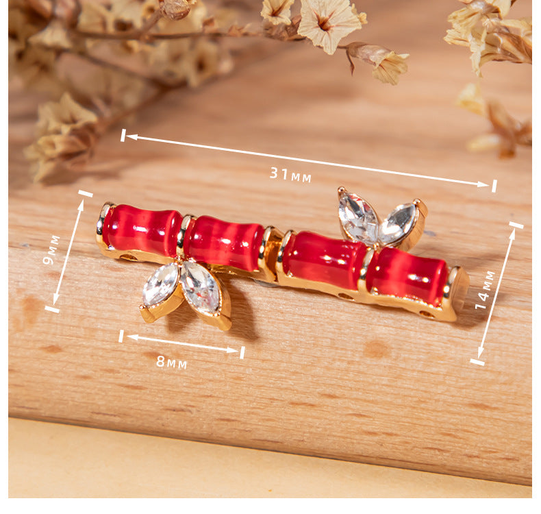 Chinese Bamboo Node Cat's Eye Stone Metal Buttons 6 Color Pack - Lots of Buttons