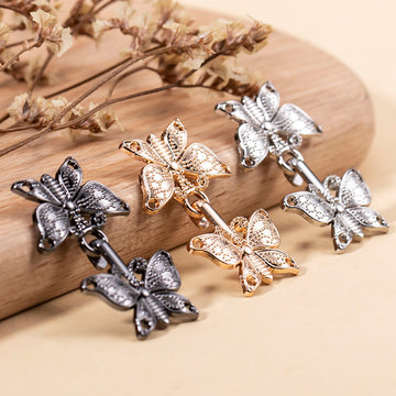 Chinese Butterfly Metal Lock Button for Cheongsam Hanfu 12 Pack - Lots of Buttons