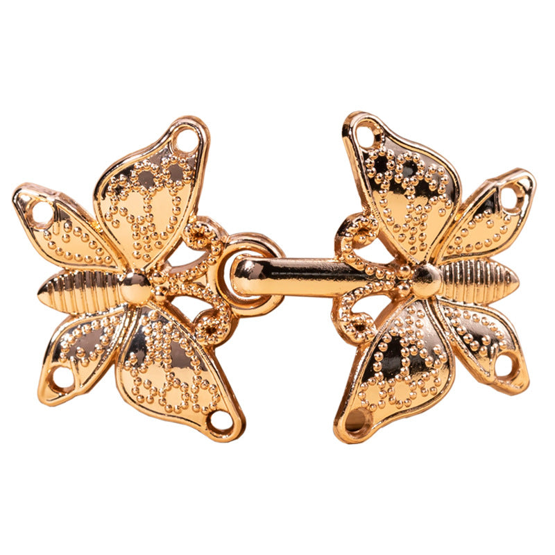 Chinese Butterfly Metal Lock Button for Cheongsam Hanfu 12 Pack - Lots of Buttons