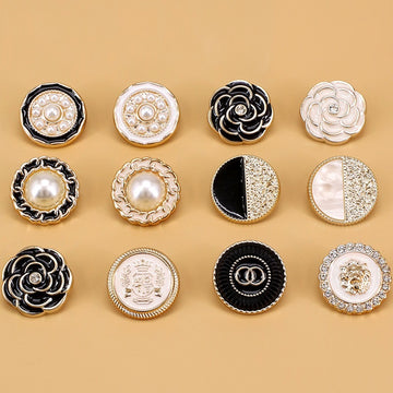 Round Electroplated Plastic Decorative Shank Buttons 60 Pack(12 Styles) - Lots of Buttons
