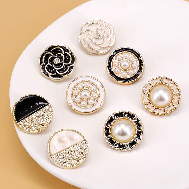 Round Electroplated Plastic Decorative Shank Buttons 60 Pack(12 Styles) - Lots of Buttons