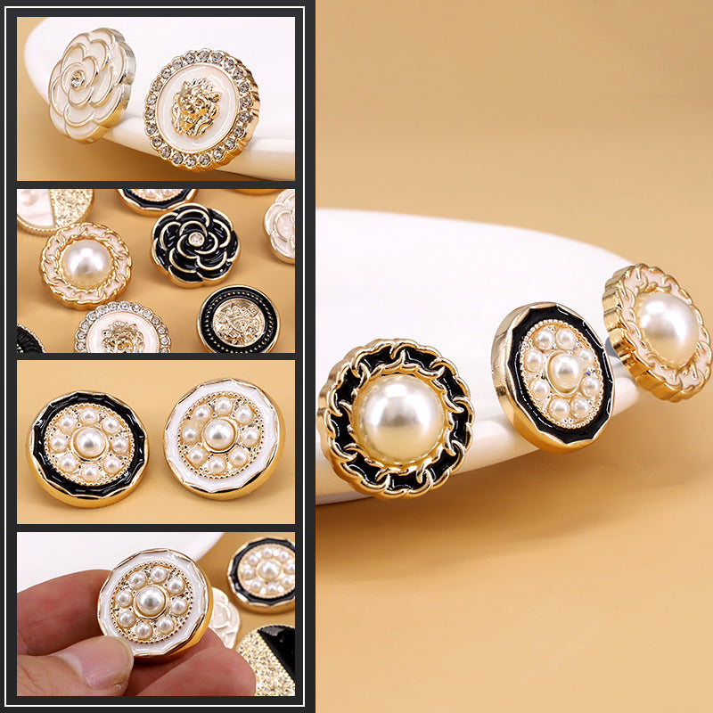 Round Electroplated Plastic Decorative Shank Buttons 60 Pack(12 Styles) - Lots of Buttons