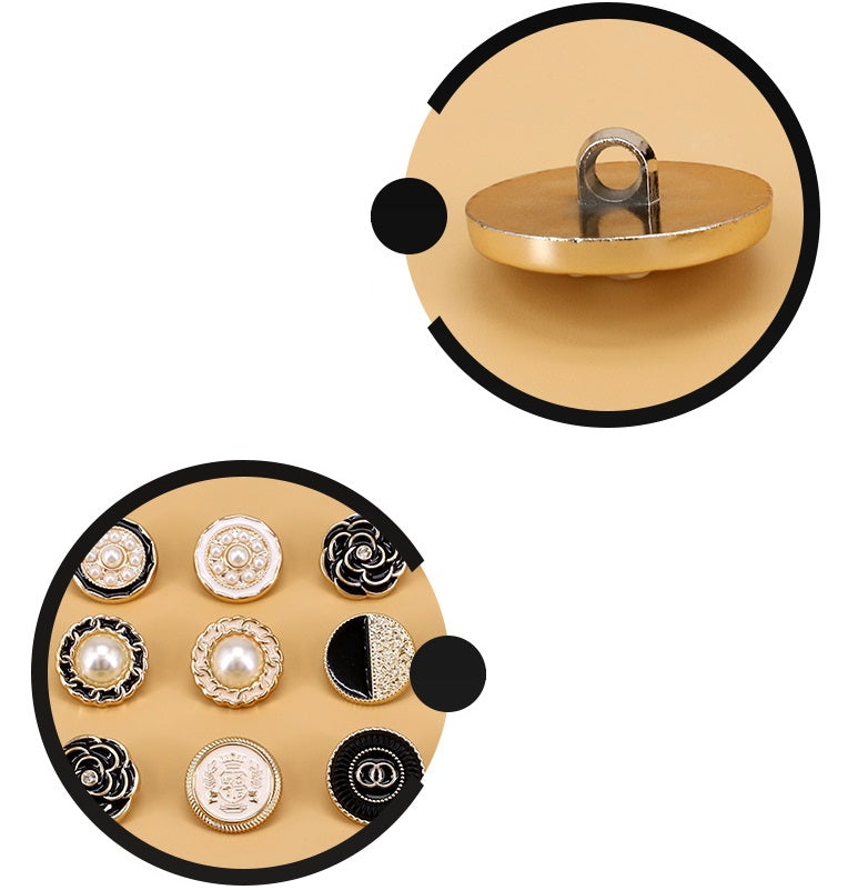 Round Electroplated Plastic Decorative Shank Buttons 60 Pack(12 Styles) - Lots of Buttons