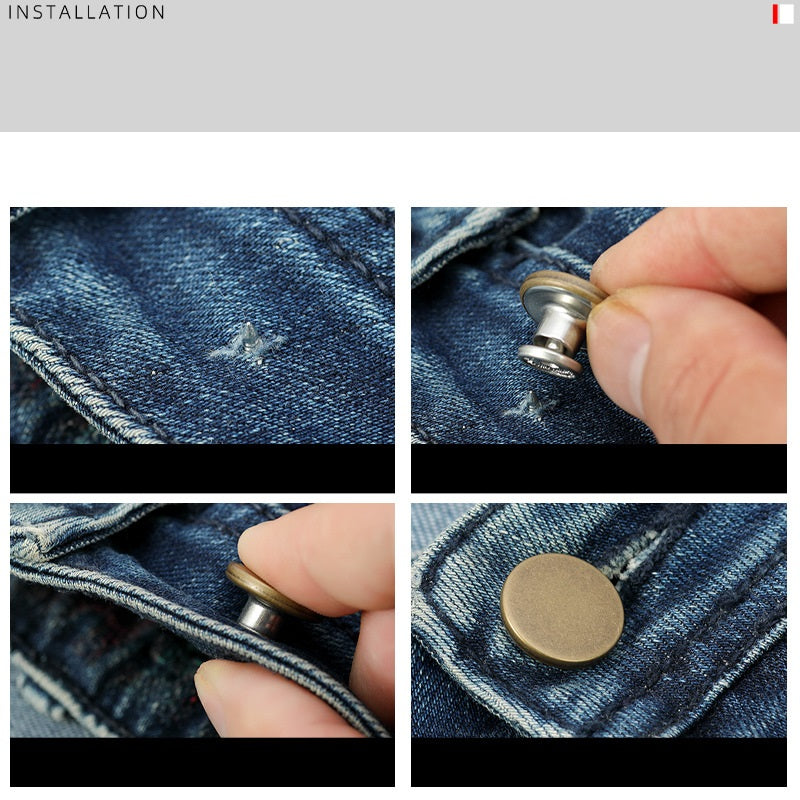 27L Adjustable Jeans Metal Button No Punching Required 100 Pack(20 Styles)