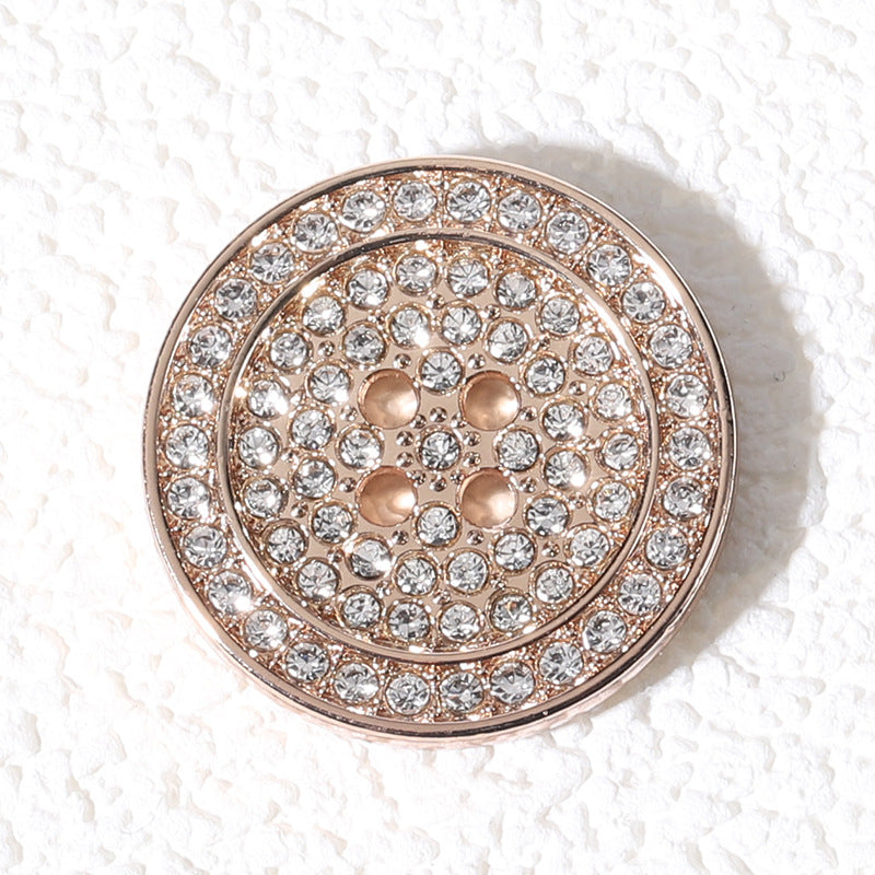 15-25mm Gold Silver Round Flat Rhinestone Metal Buttons 12 Pack - Lots of Buttons
