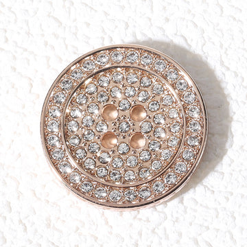 15-25mm Gold Silver Round Flat Rhinestone Metal Buttons 12 Pack - Lots of Buttons