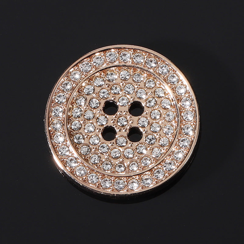 15-25mm Gold Silver Round Flat Rhinestone Metal Buttons 12 Pack - Lots of Buttons