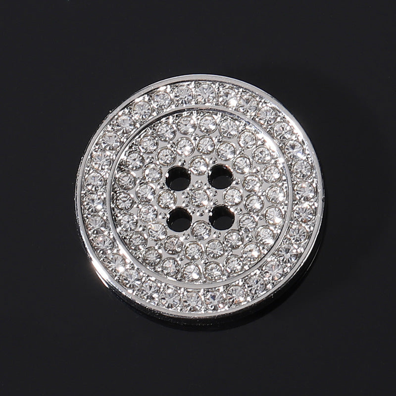 15-25mm Gold Silver Round Flat Rhinestone Metal Buttons 12 Pack - Lots of Buttons
