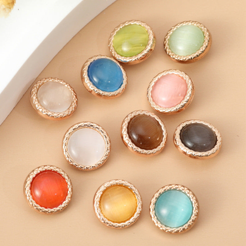 16L Round Resin Metal Shirt Buttons 55 Pack (11 Colors) - Lots of Buttons