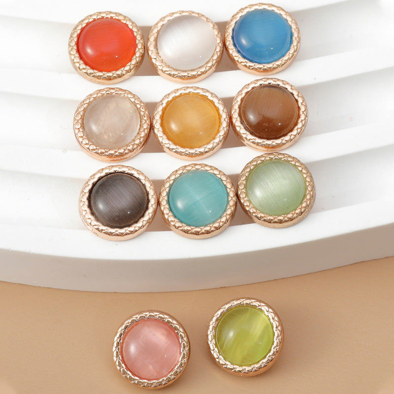 16L Round Resin Metal Shirt Buttons 55 Pack (11 Colors) - Lots of Buttons